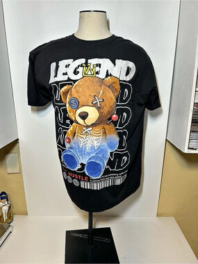 Legend The Hustle Legendary Bear Graphic T-Shirt Black